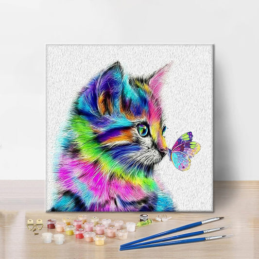 Chats et papillons – Peinture par numéros