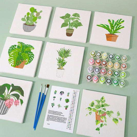 Plantes vertes – Peinture par numéros
