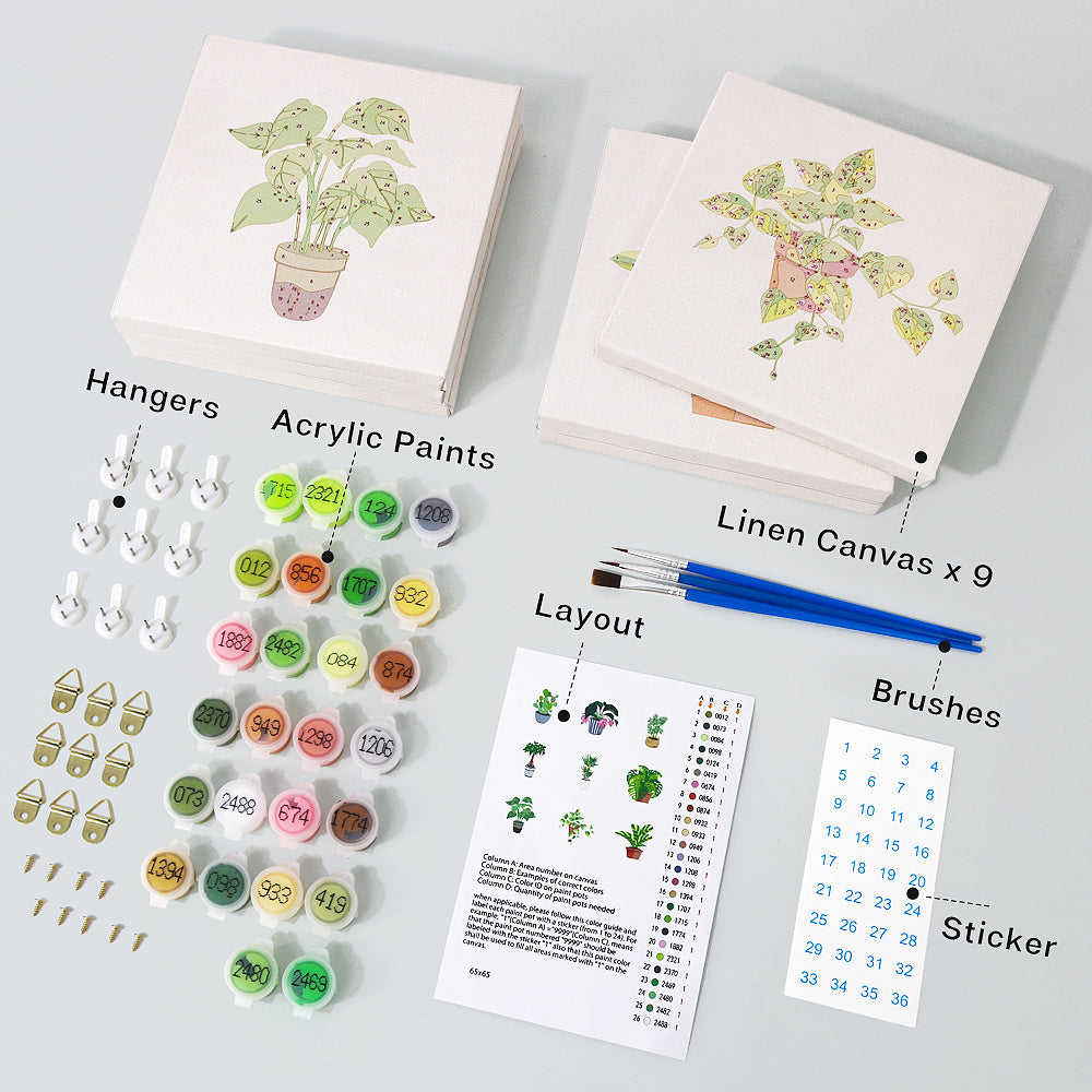 Plantes vertes – Peinture par numéros
