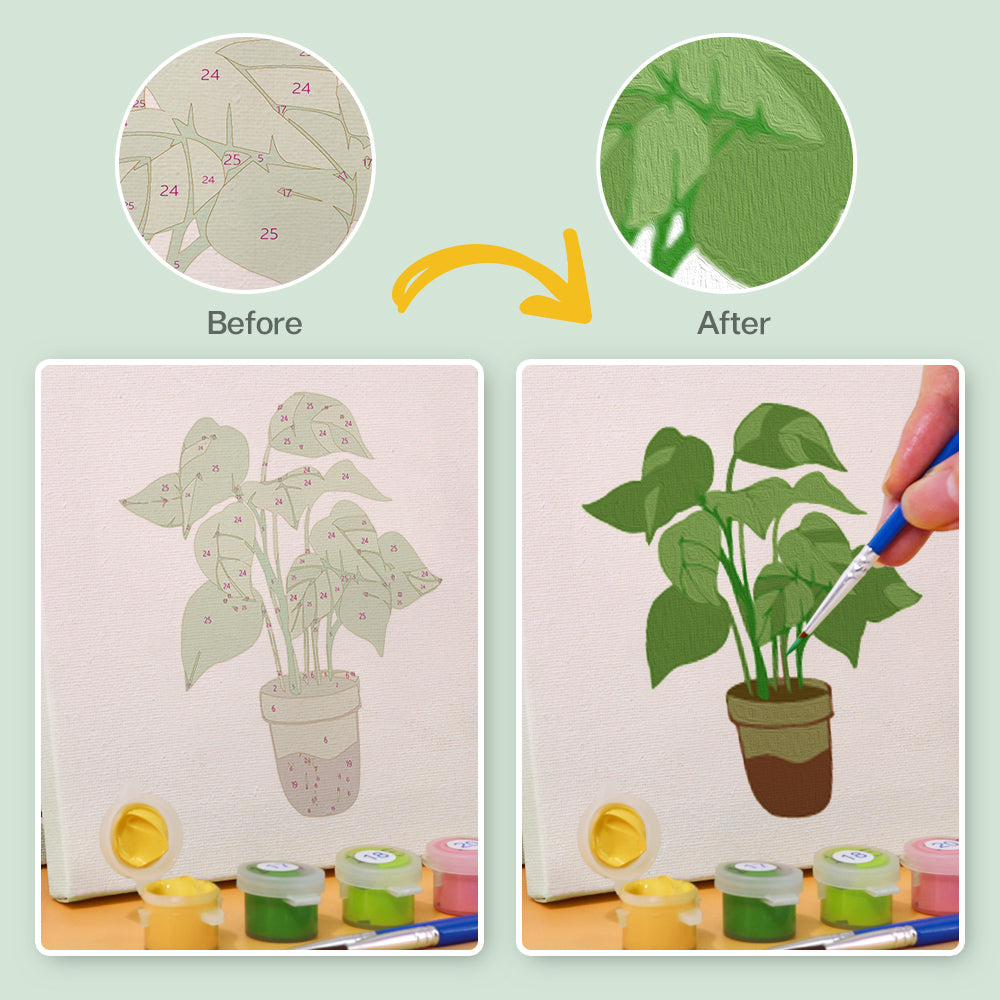 Plantes vertes – Peinture par numéros