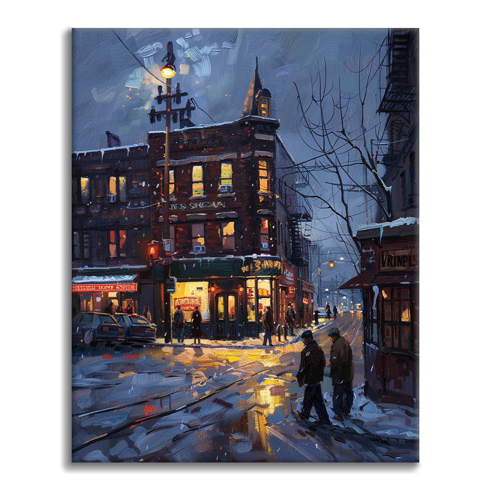 Dusk City Corner – Peinture par numéros