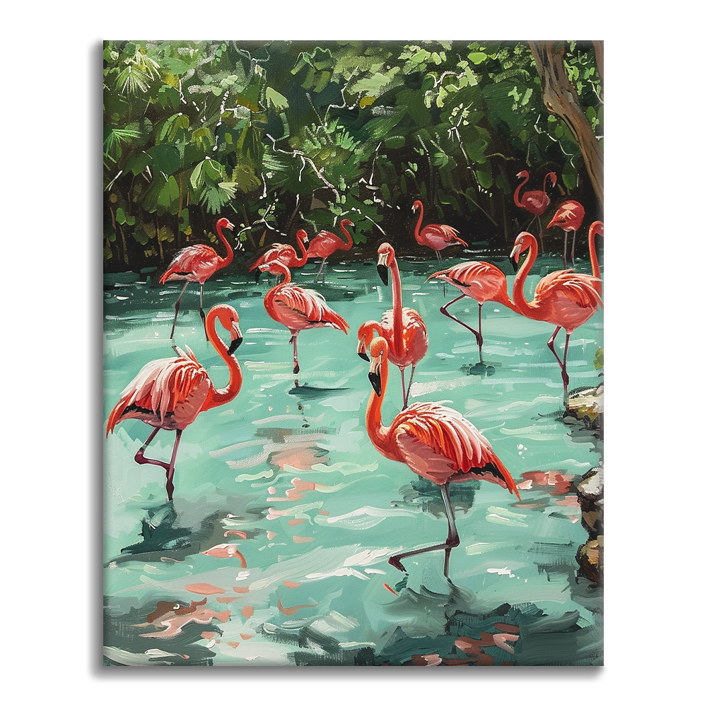 Flamants roses – Peinture par numéros