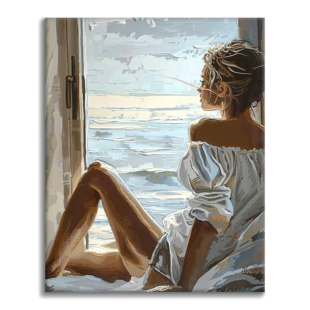 Contemplation au bord de mer – Peinture par numéros