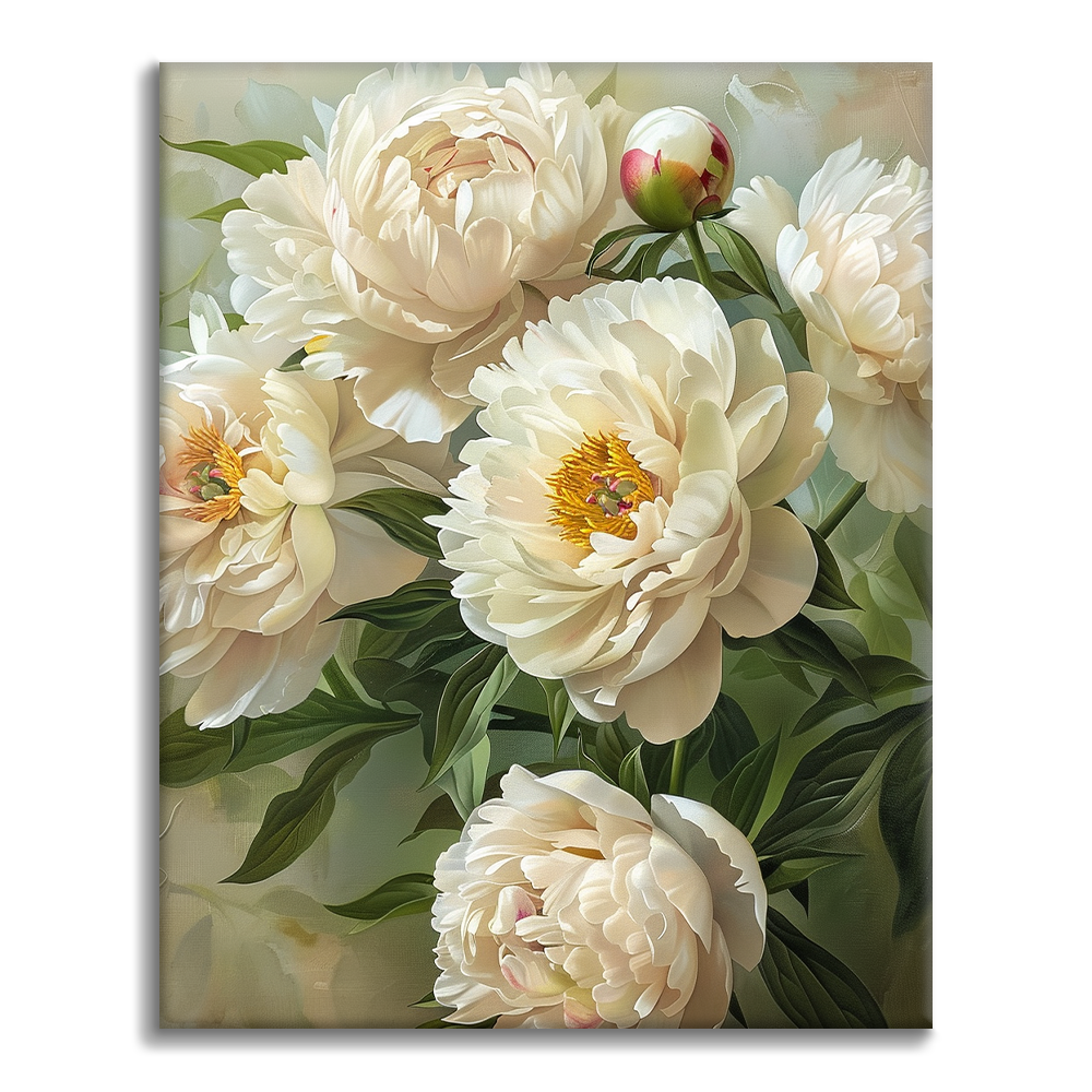 Pivoines blanches – Peinture par numéros
