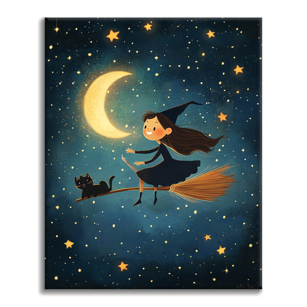 La sorcière au clair de lune – Peinture par numéros