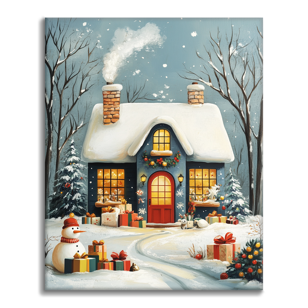 La maison de Noël - Peinture par numéros