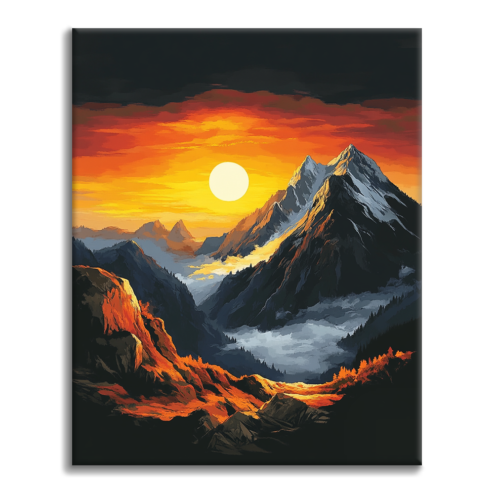 Au sommet des nuages et de la brume - Peinture par numéros