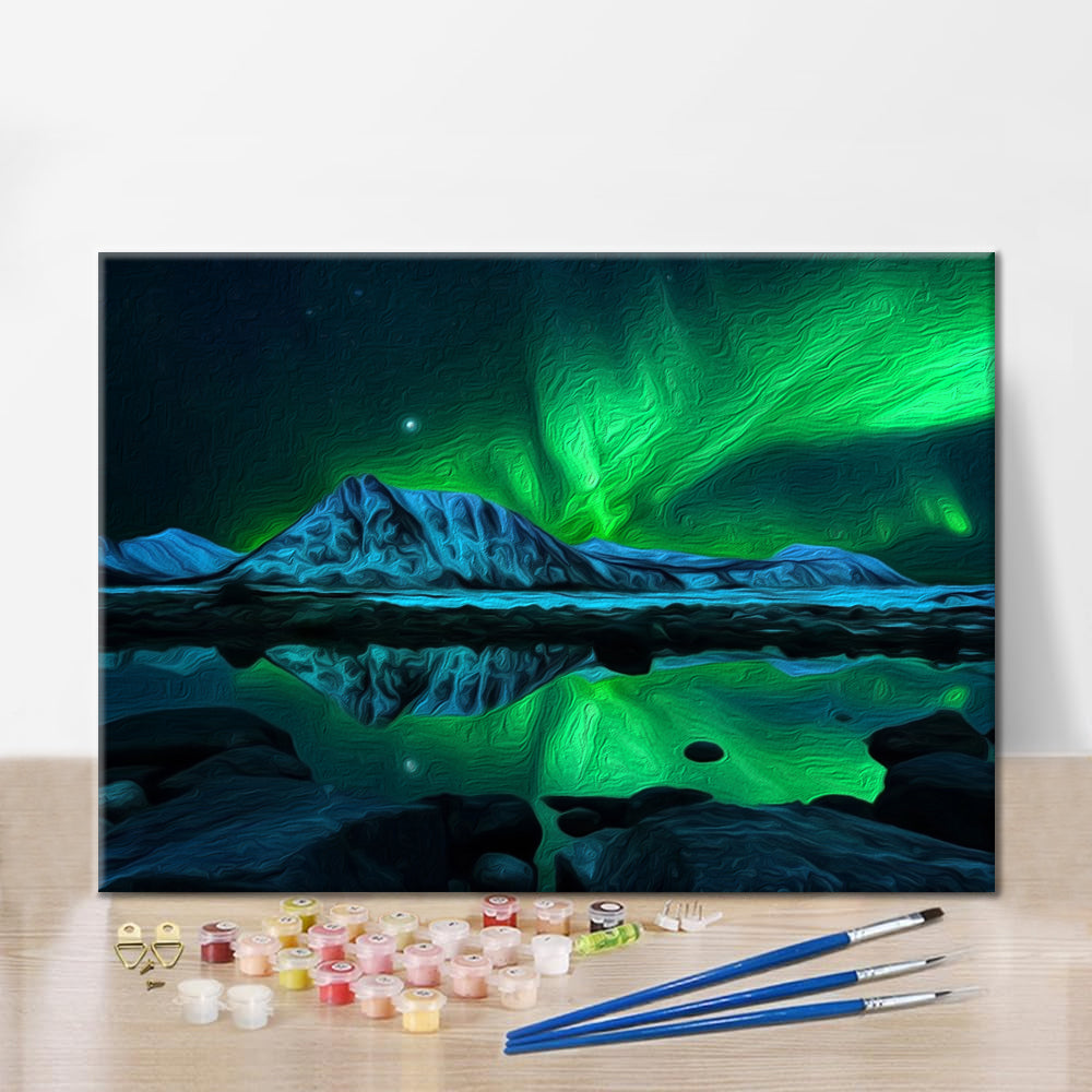 Aurora Mountain – Peinture par numéros