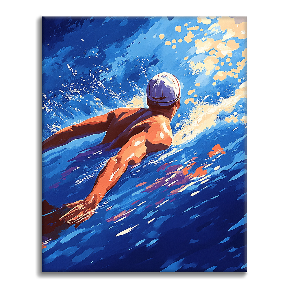 Natation – Peinture par numéros