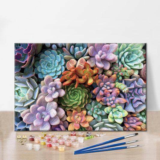 Plantes succulentes – Peinture par numéros