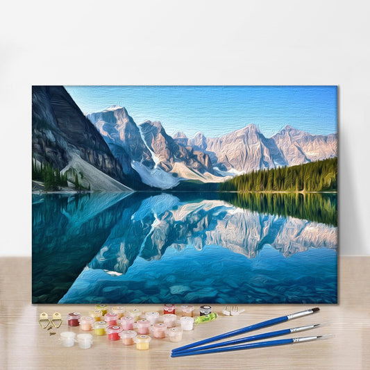 Lac Moraine – Peinture par numéros