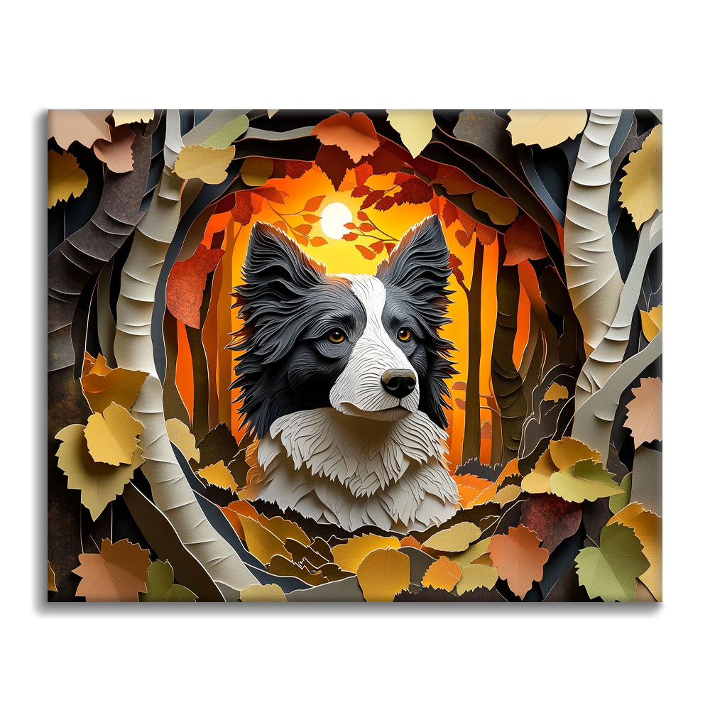 Chuchotements d'automne du Border Collie - Peindre par numéros