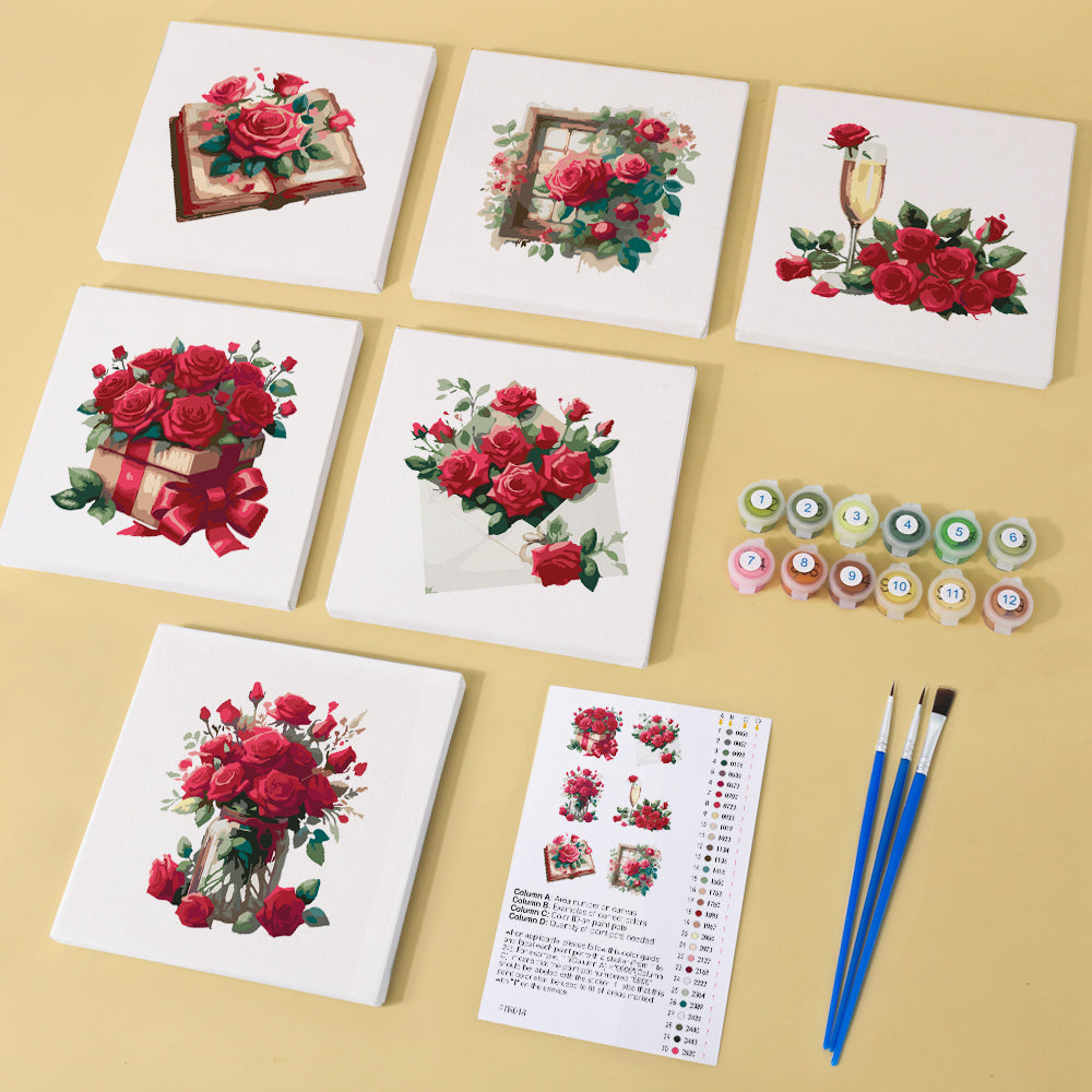 Rose – Peinture par numéros