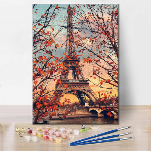Feuilles d'automne à Paris - Peinture par numéros