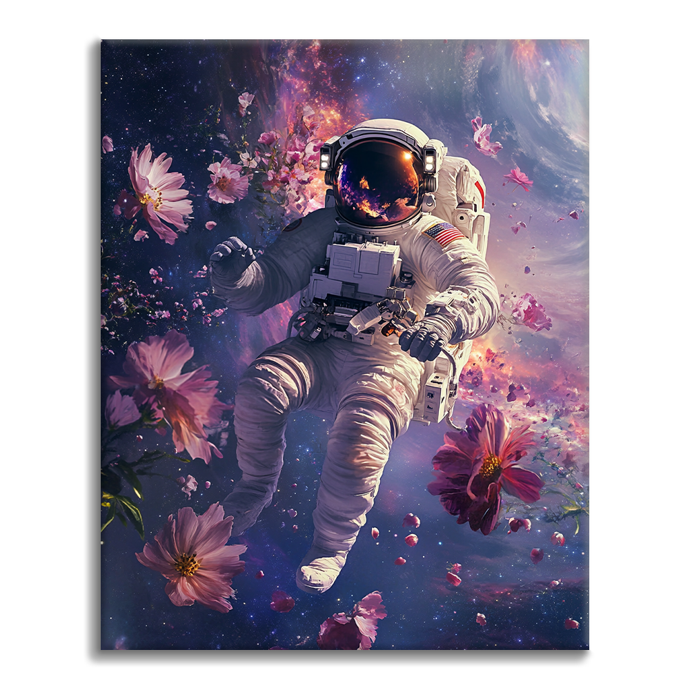 Promenade dans l'espace dans un cosmos onirique - Peinture par numéros