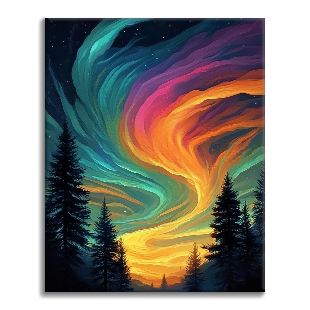 Galaxie tourbillonnante colorée – Peinture par numéros