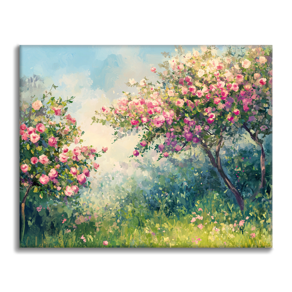 Fleurs de cerisier printanières - Peinture par numéros