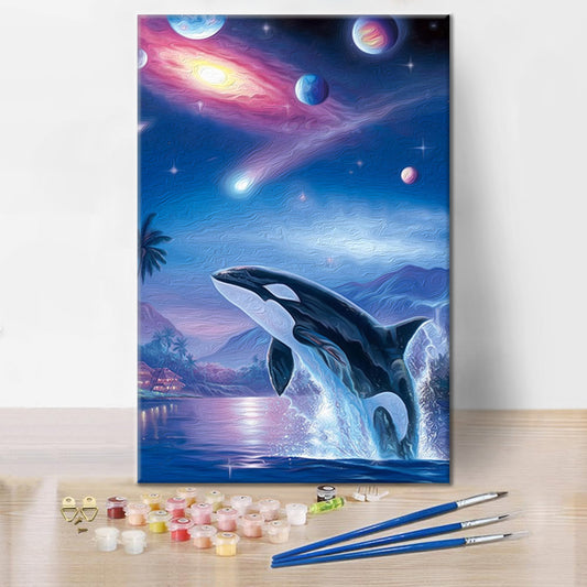 Planète baleine Aurora – Peinture par numéros