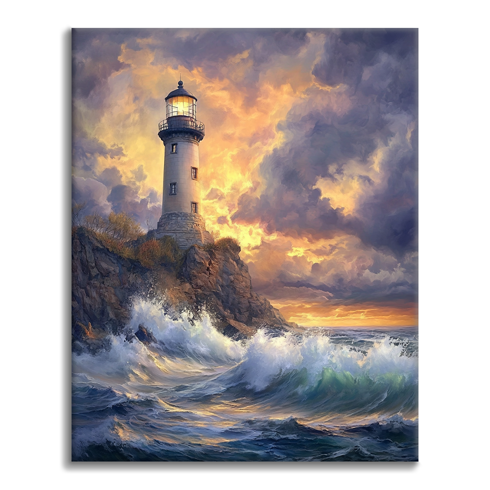 Phare au bord de l'océan - Peinture par numéros