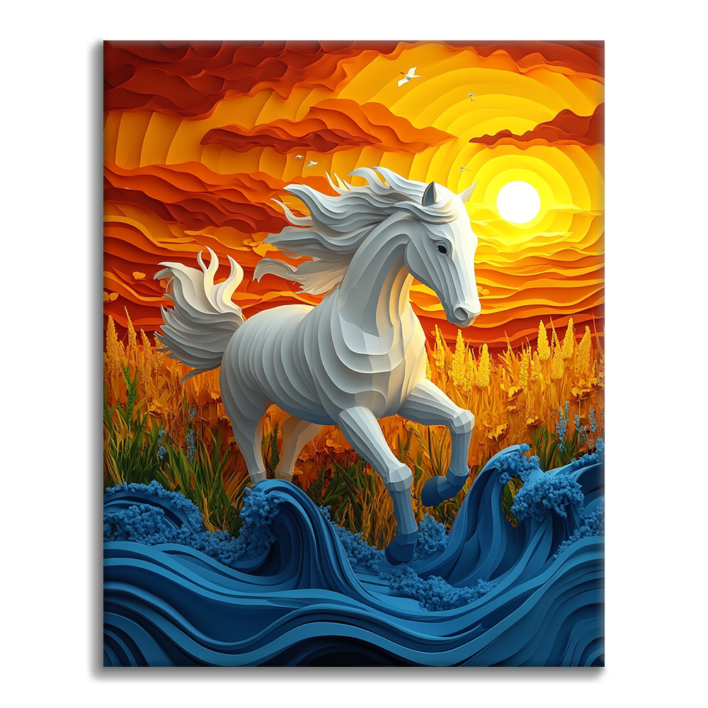 Cheval au galop - Peindre par numéros