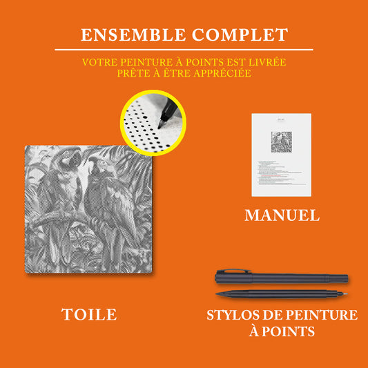 Perroquet - Peinture à Points