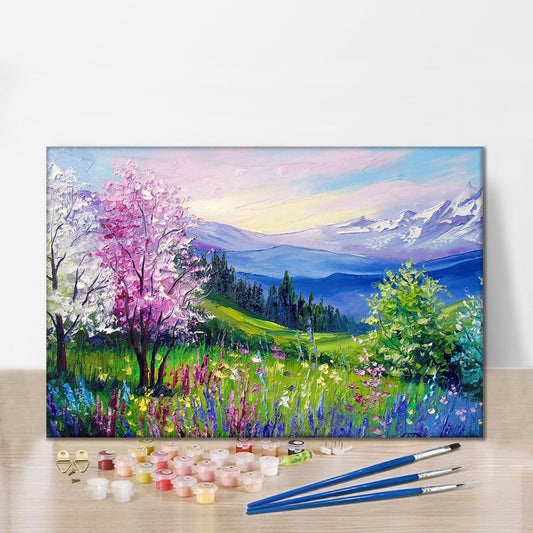 Le printemps dans les Alpes – Peinture par numéros