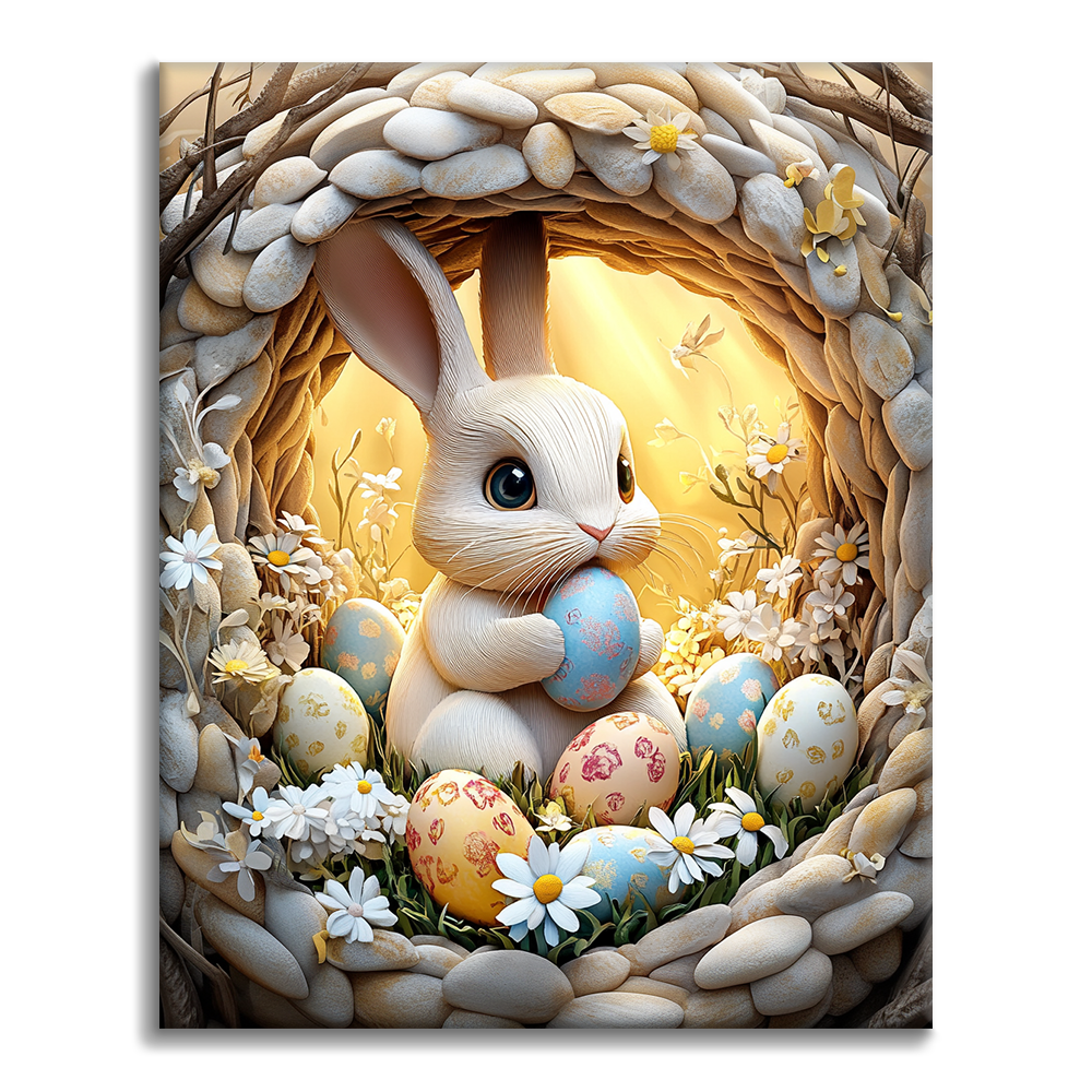Le lapin dans la grotte - Peindre par numéros