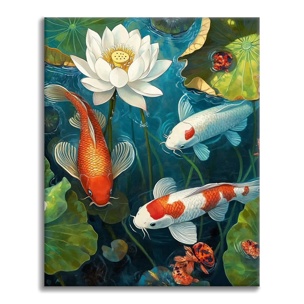 Koi dans l'étang - Peinture par numéros