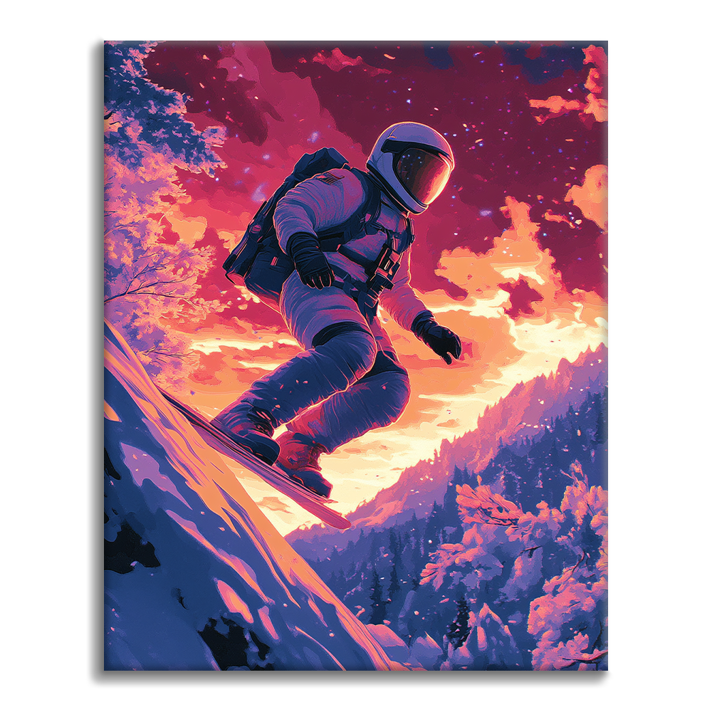 Aventure de ski cosmique – Peinture par numéros