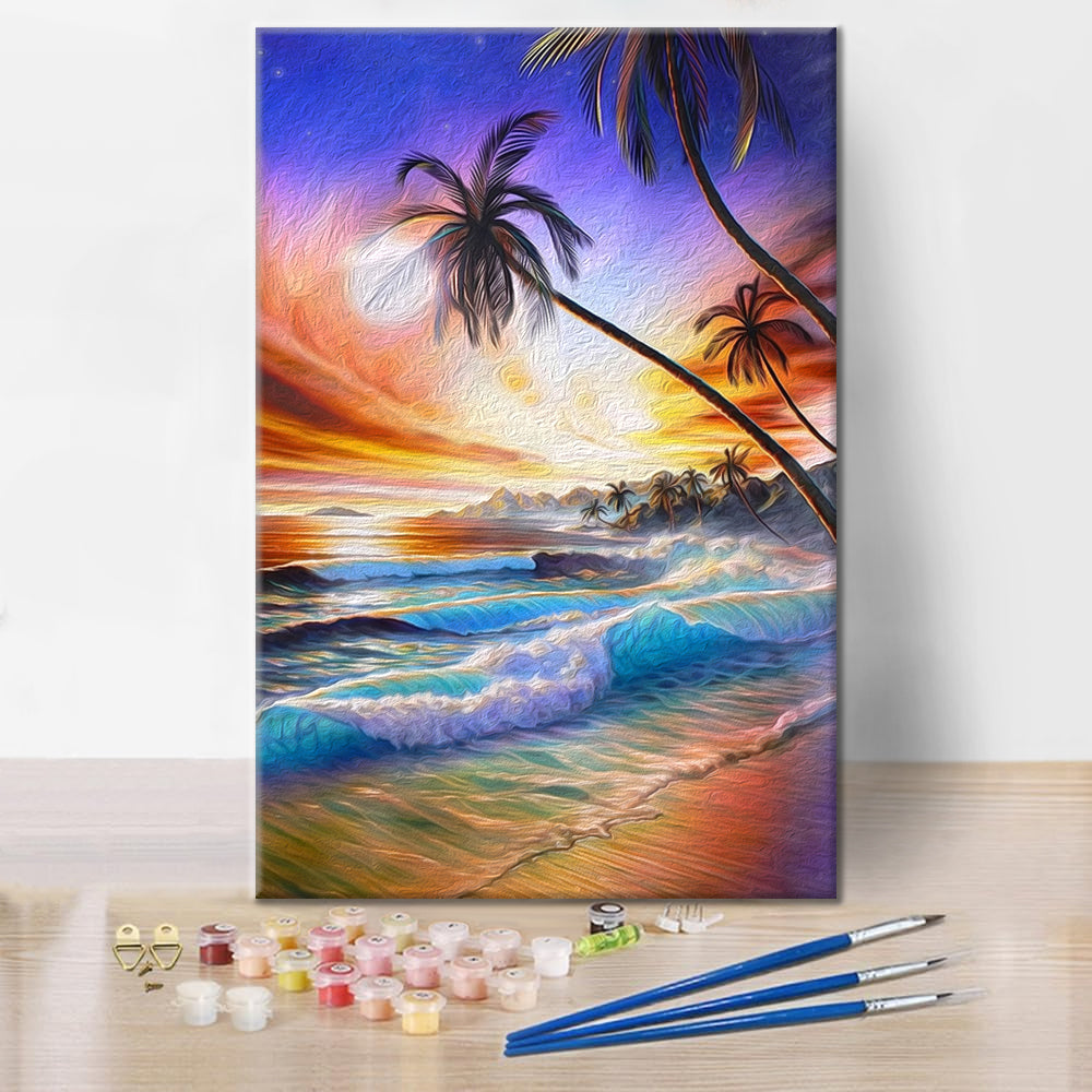 Plage tropicale – Peinture par numéros