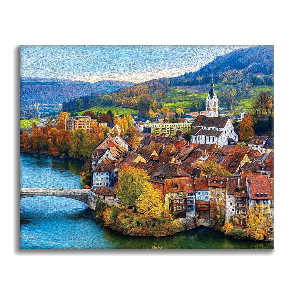 Colorcraft Swiss River Village – Peinture par numéros