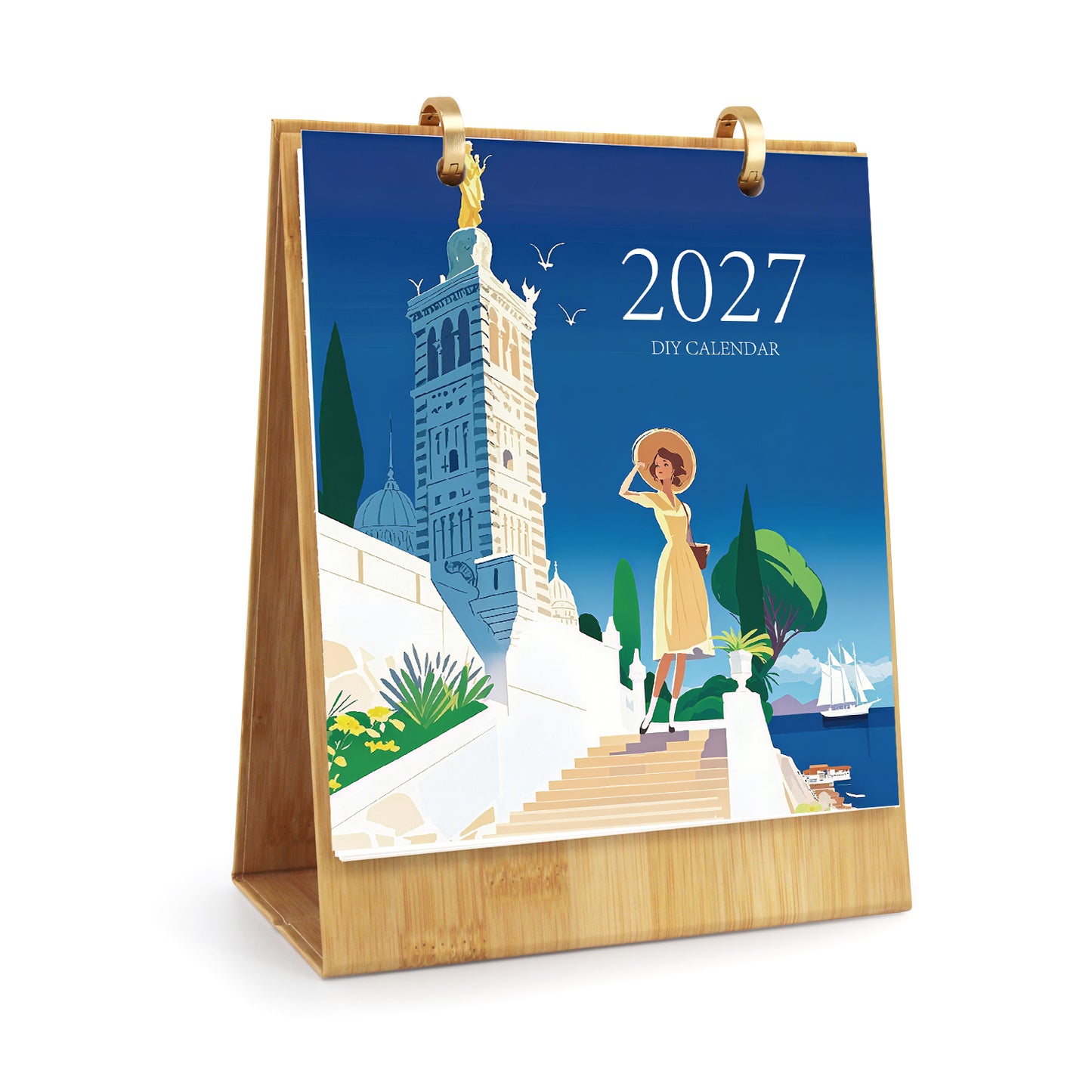 Édition Tour du Monde – Calendrier de Bureau 2027 à Peindre par Numéros