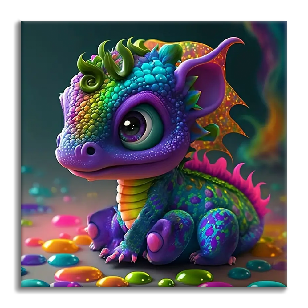 Petit dragon mignon – Peinture par numéros