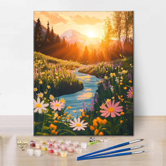 Vallée du coucher du soleil - Peinture par numéros