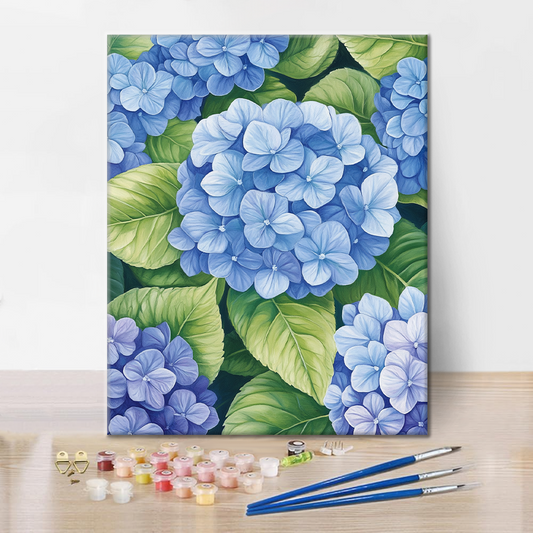Hortensias En Groupes - Peinture par Numéros