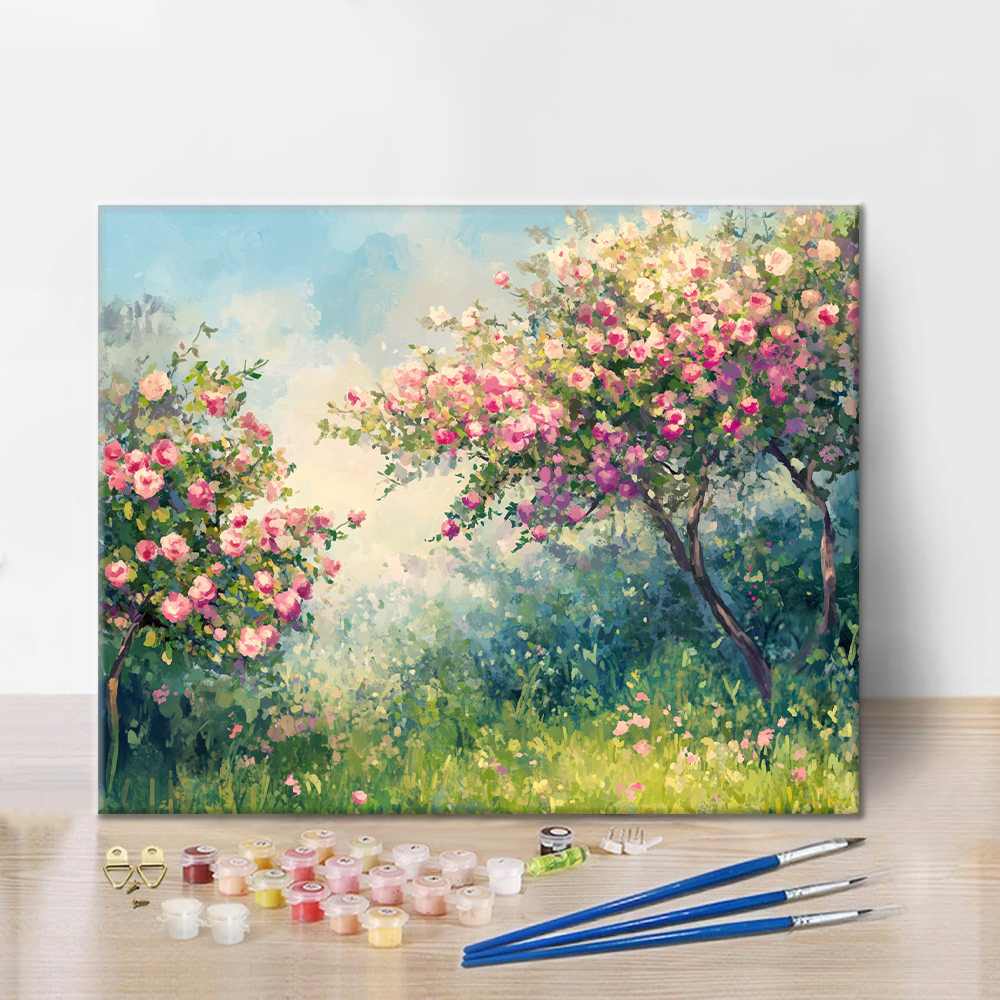 Fleurs de cerisier printanières - Peinture par numéros
