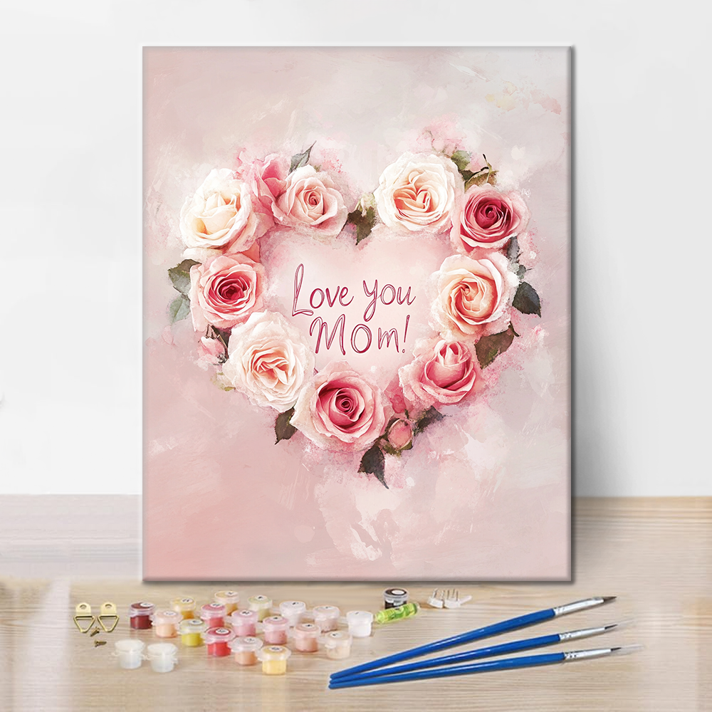 Couronne de roses – Peinture par numéros