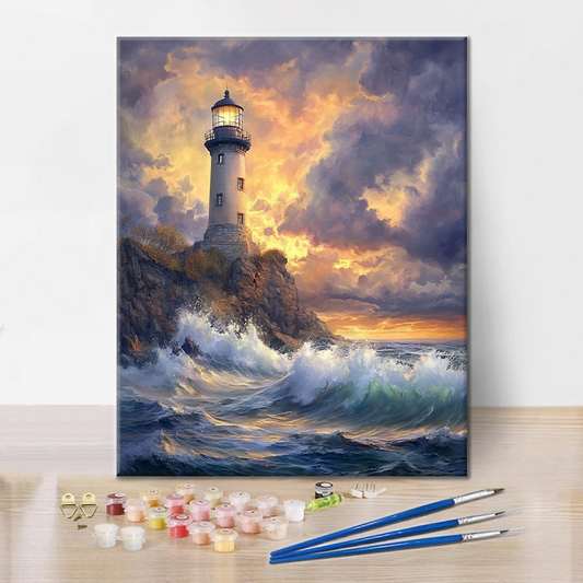 Phare au bord de l'océan - Peinture par numéros