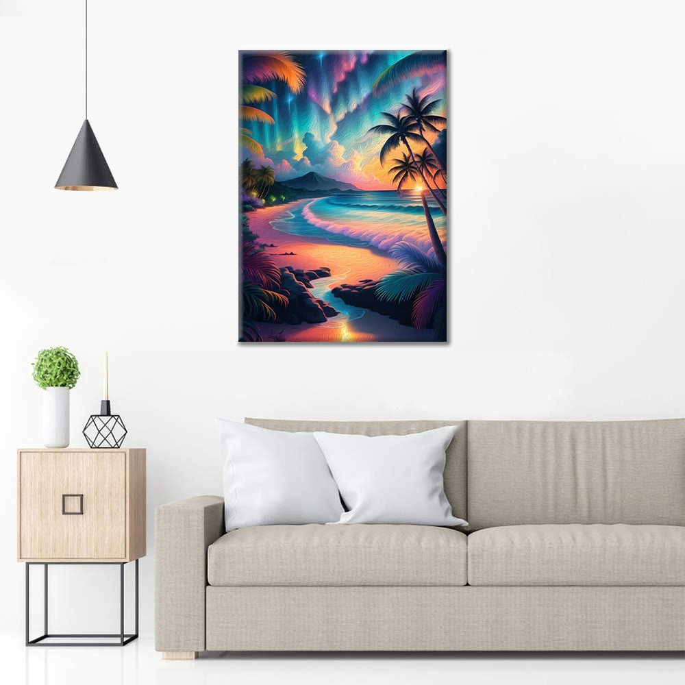 Synthwave Beach – Peinture par numéros