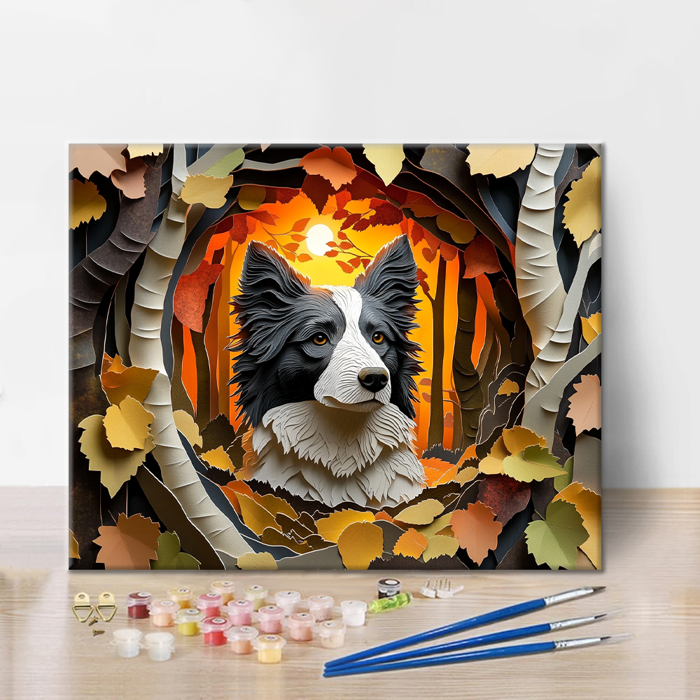 Chuchotements d'automne du Border Collie - Peindre par numéros