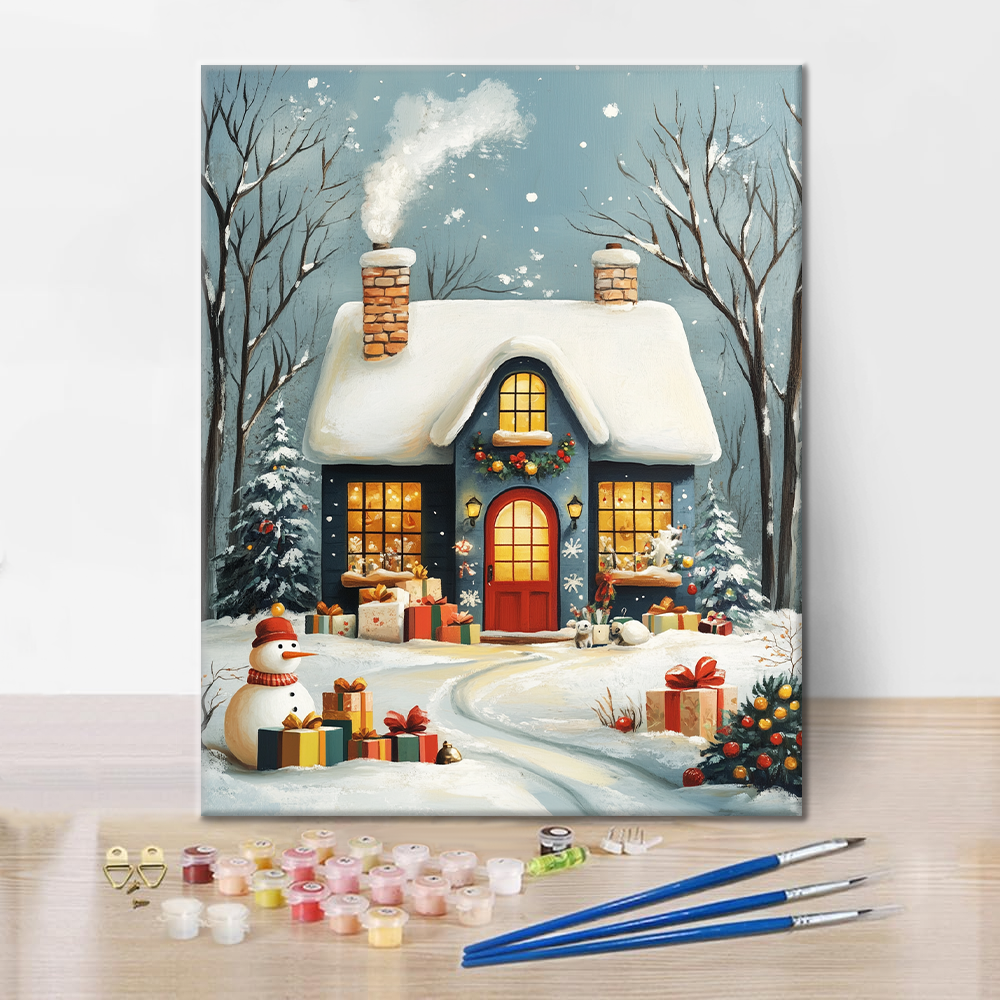 La maison de Noël - Peinture par numéros