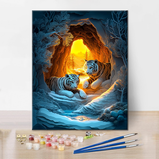 Tigre d'hiver - Peindre par numéros