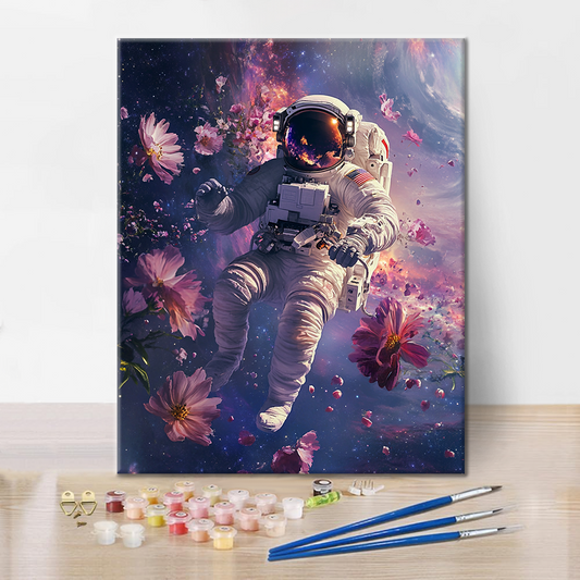 Promenade dans l'espace dans un cosmos onirique - Peinture par numéros