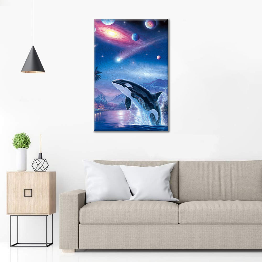 Planète baleine Aurora – Peinture par numéros
