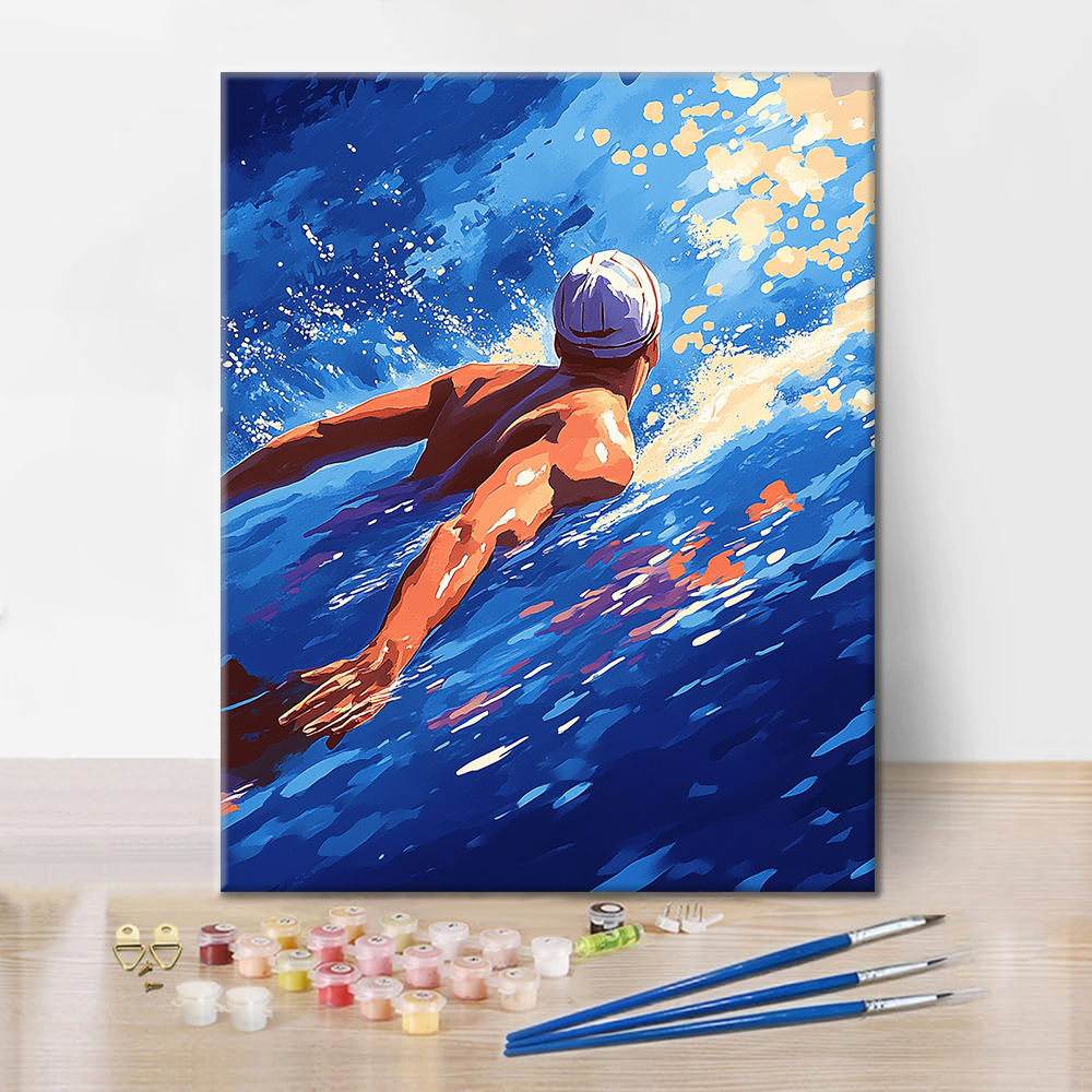 Natation – Peinture par numéros