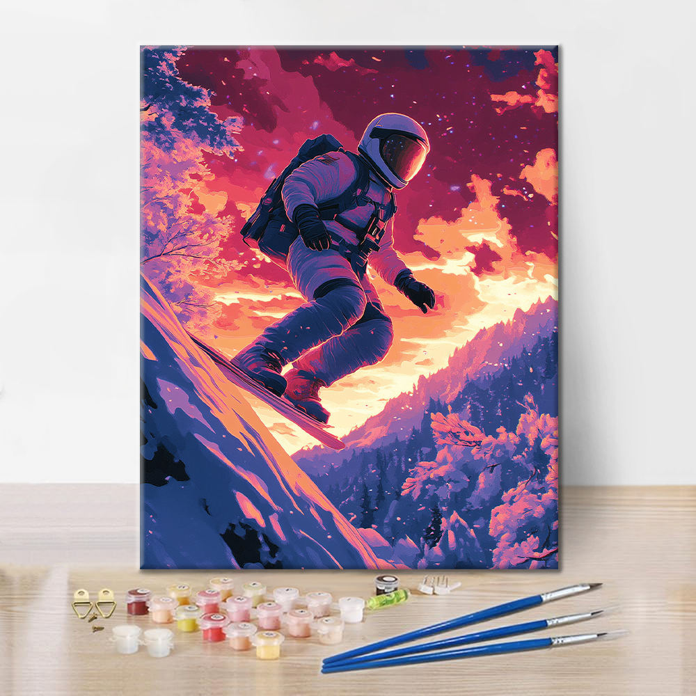 Aventure de ski cosmique – Peinture par numéros