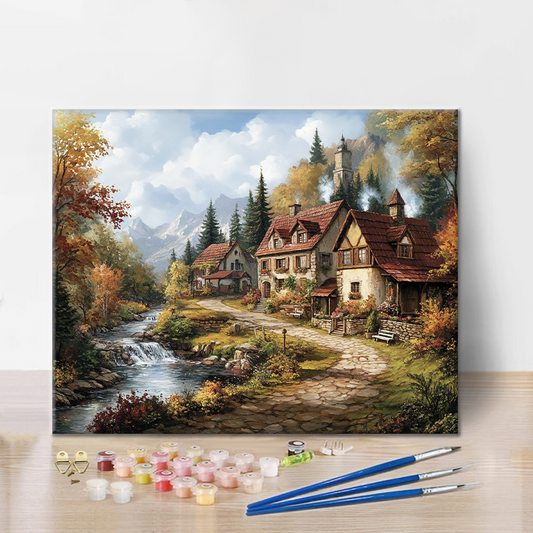 Village idyllique - Peinture par numéros