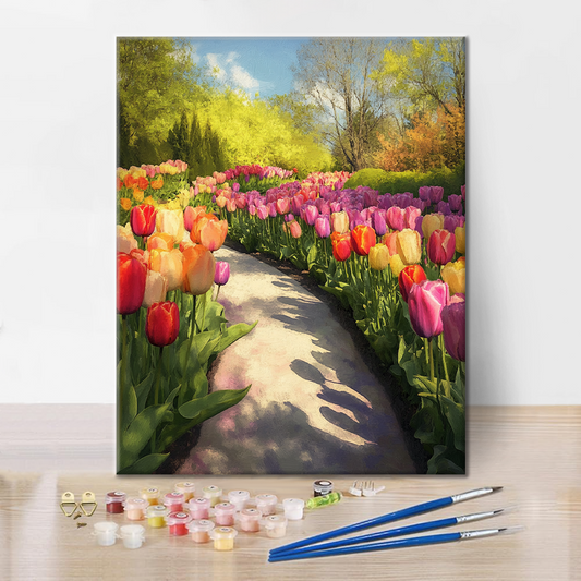 Allée des tulipes – Peinture par numéros