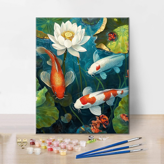 Koi dans l'étang - Peinture par numéros
