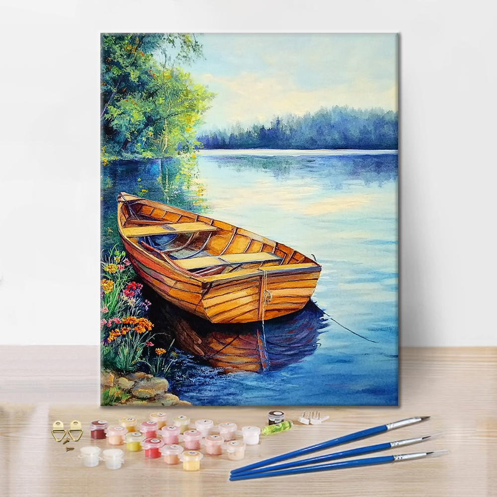 Bateaux sur le lac – Peinture par numéros